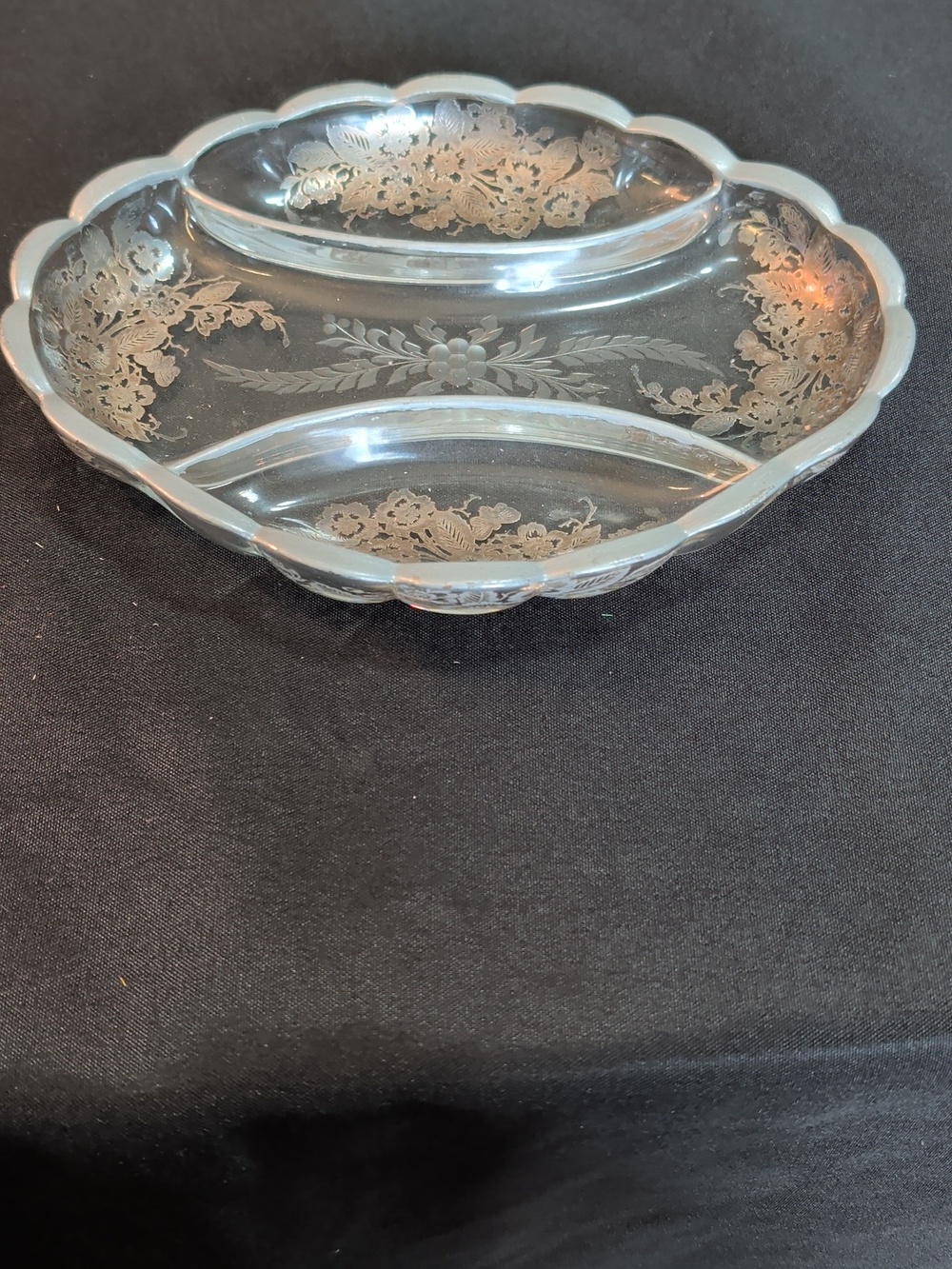Vintage Silver City "Flanders Clear" 3-Part Relish Dish
